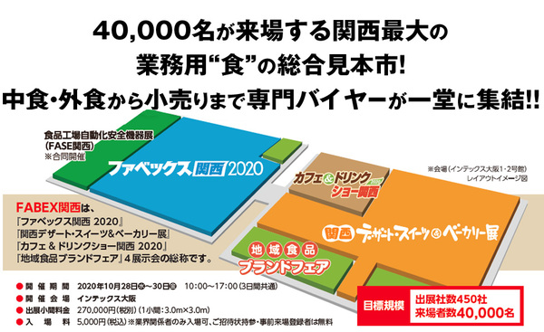 2020年10月28〜30日・FABEX関西「第8回 関西デザート・スイーツ＆ベーカリー展」に出展します